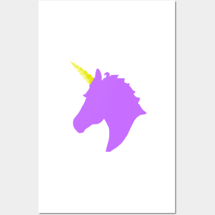 Lavender Unicorn Head Posters and Art